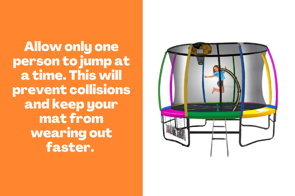 Check the manual for your trampoline’s weight limit