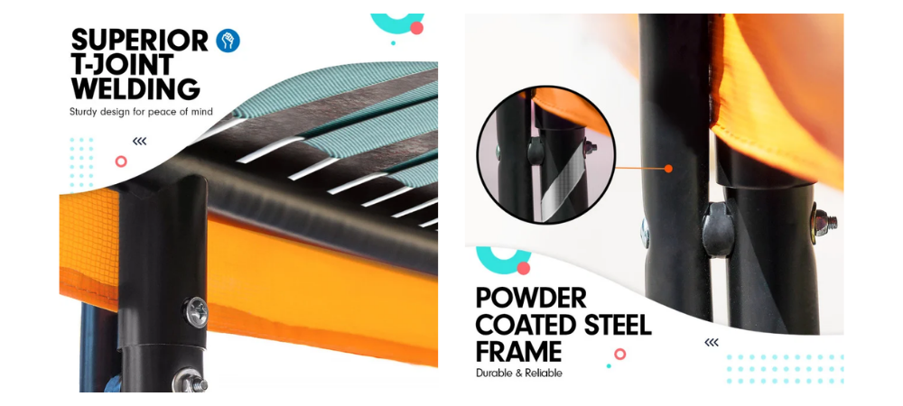 Quality welding and frame on Kahuna trampolines