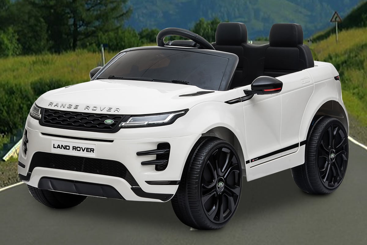 White Land Rover electric ride on car