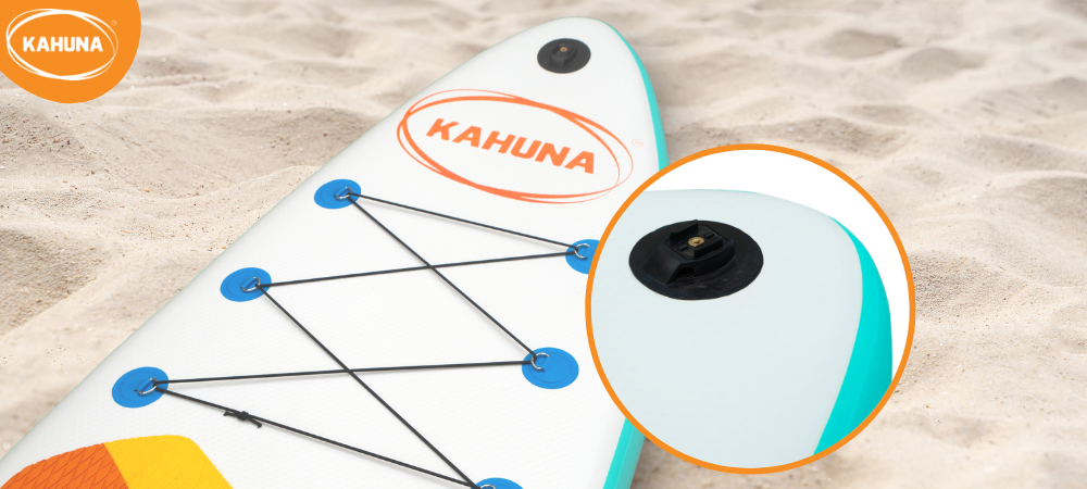 Rounded nose on a Kahuna paddle board for Beginners