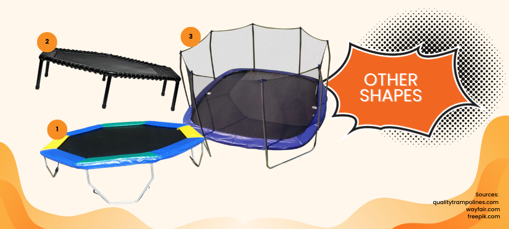 Collage of various other trampoline shapes
