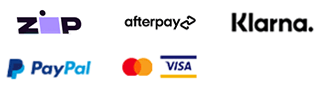 payments by Afterpay, Credit Card, Zippay, Paypal